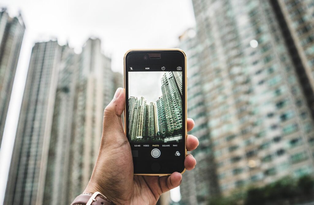 iphone and buildings